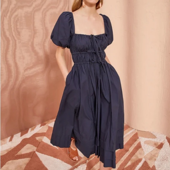 ulla johnson palma puff dress in black size 8 WITH POCKETS - Picture 1 of 6